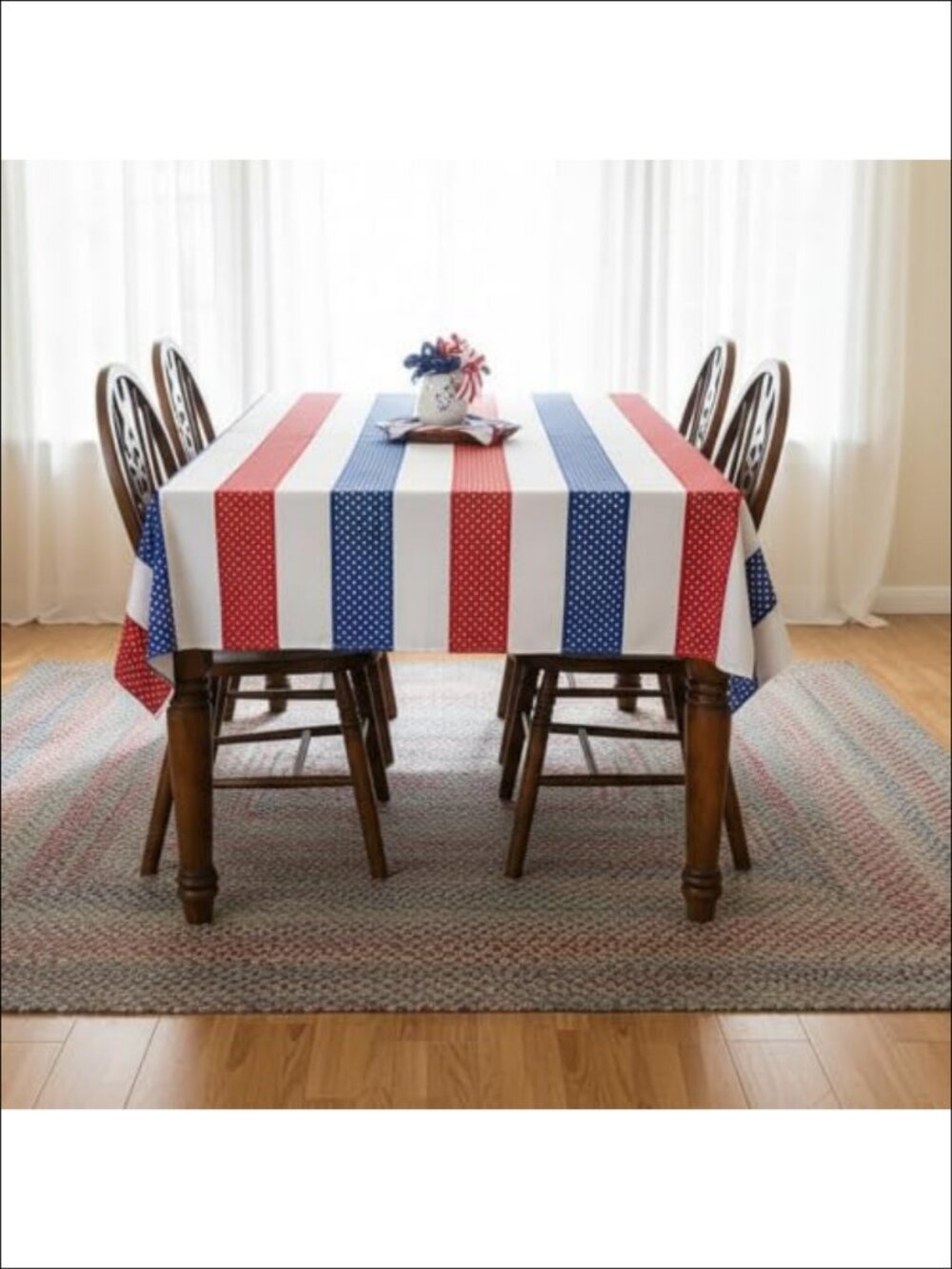 Polyurethane Polyester Checkered Tablecloth 55x78 Rectangular Dining Decorative